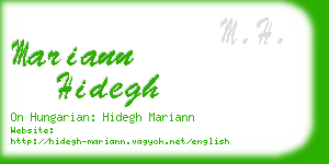 mariann hidegh business card